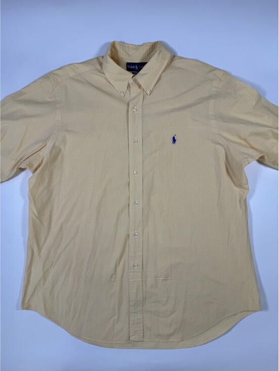 Lauren Ralph Lauren Other - Vintage Y2K Ralph Lauren Shirt Mens XL Yellow Gingham Short Sleeve Pony